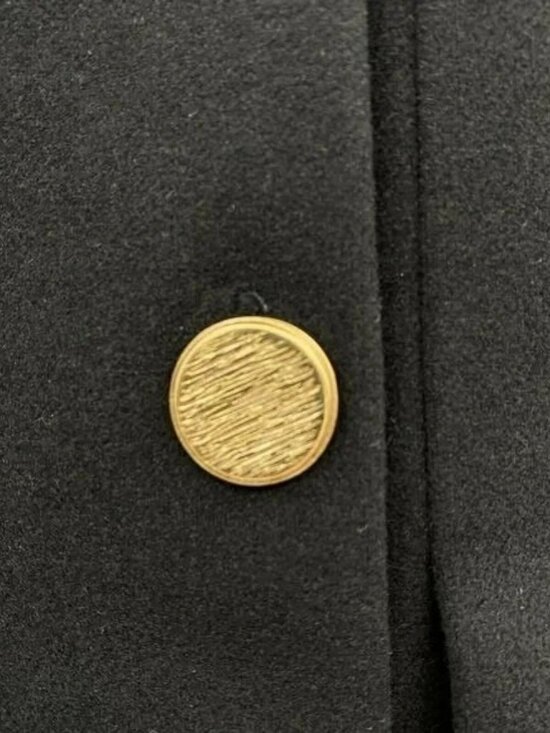 Tuckernuck Women's Black Whitney Mini Dress Pleated Gold Button Drop Waist sz M - Picture 6 of 9